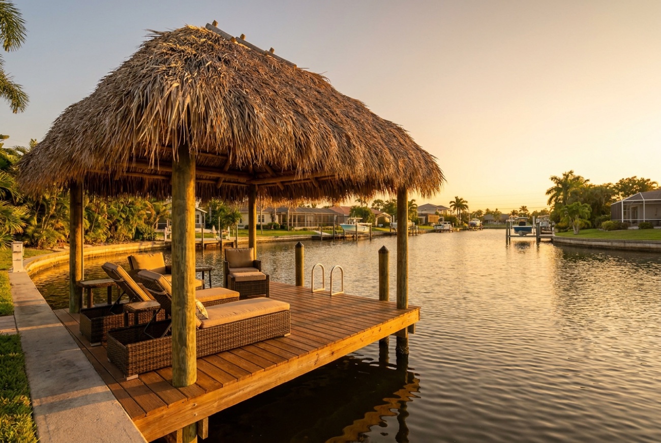 Tiki hut over the water — Bonita Springs, FL