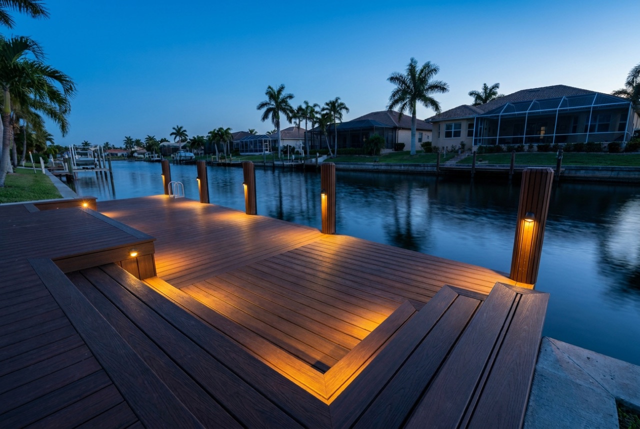Dock Lighting in Cape Coral, FL — Florida Lifts & Docks