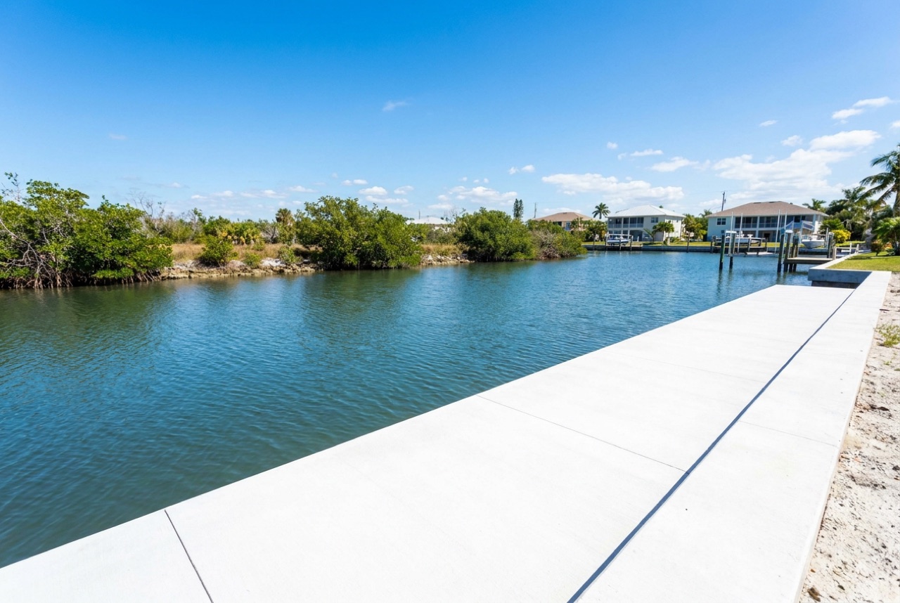 Seawalls on Estero Island's back-bay canals and Matanzas Pass by Florida Lifts & Docks